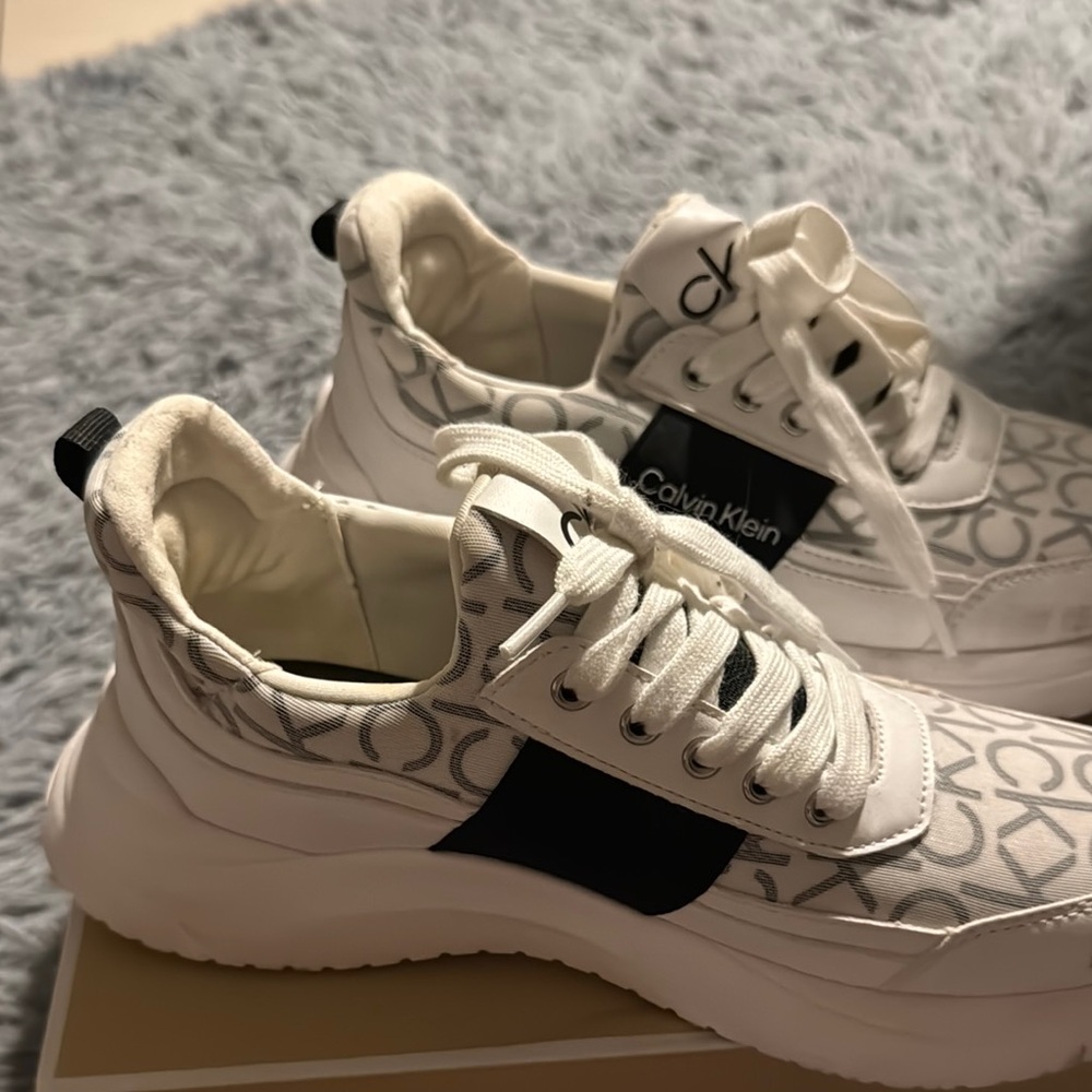 Calvin Klein Monogram White and Black Sneakers